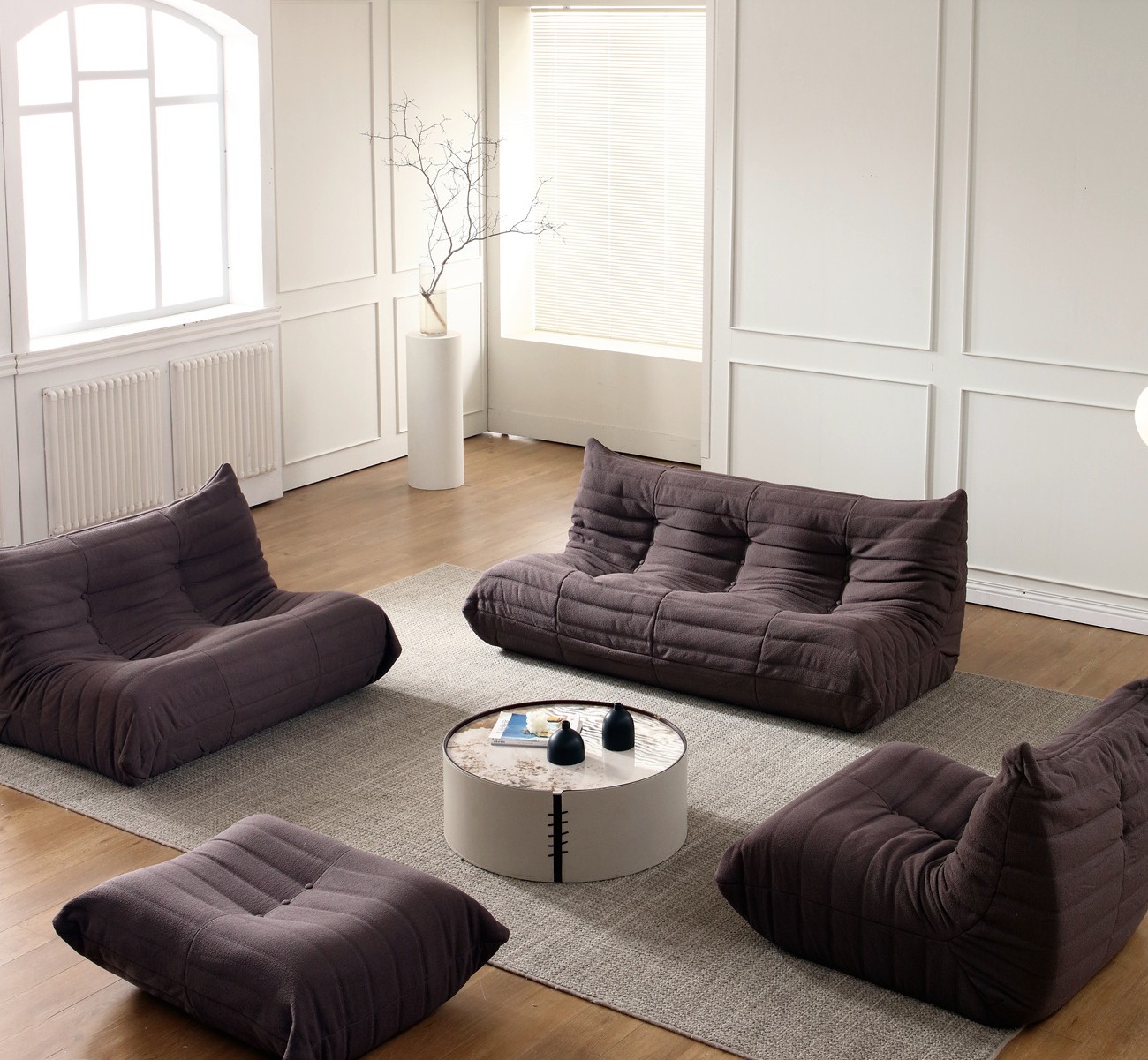 Togo Sofa Replica Brown in Boucle Homart Furniture Store