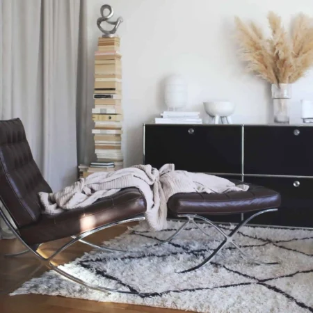 Barcelona Chair with Stool Replica